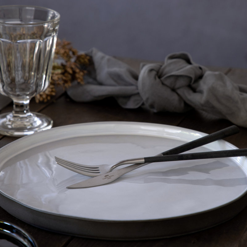 Lagoa Stoneware Dinner Plate, White