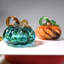 Figurine de citrouille en verre soufflé à la main de 3 po, grand presse-papier en citrouille d'Halloween en cristal brun, décorations d'automne de citrouilles pour la table de la maison