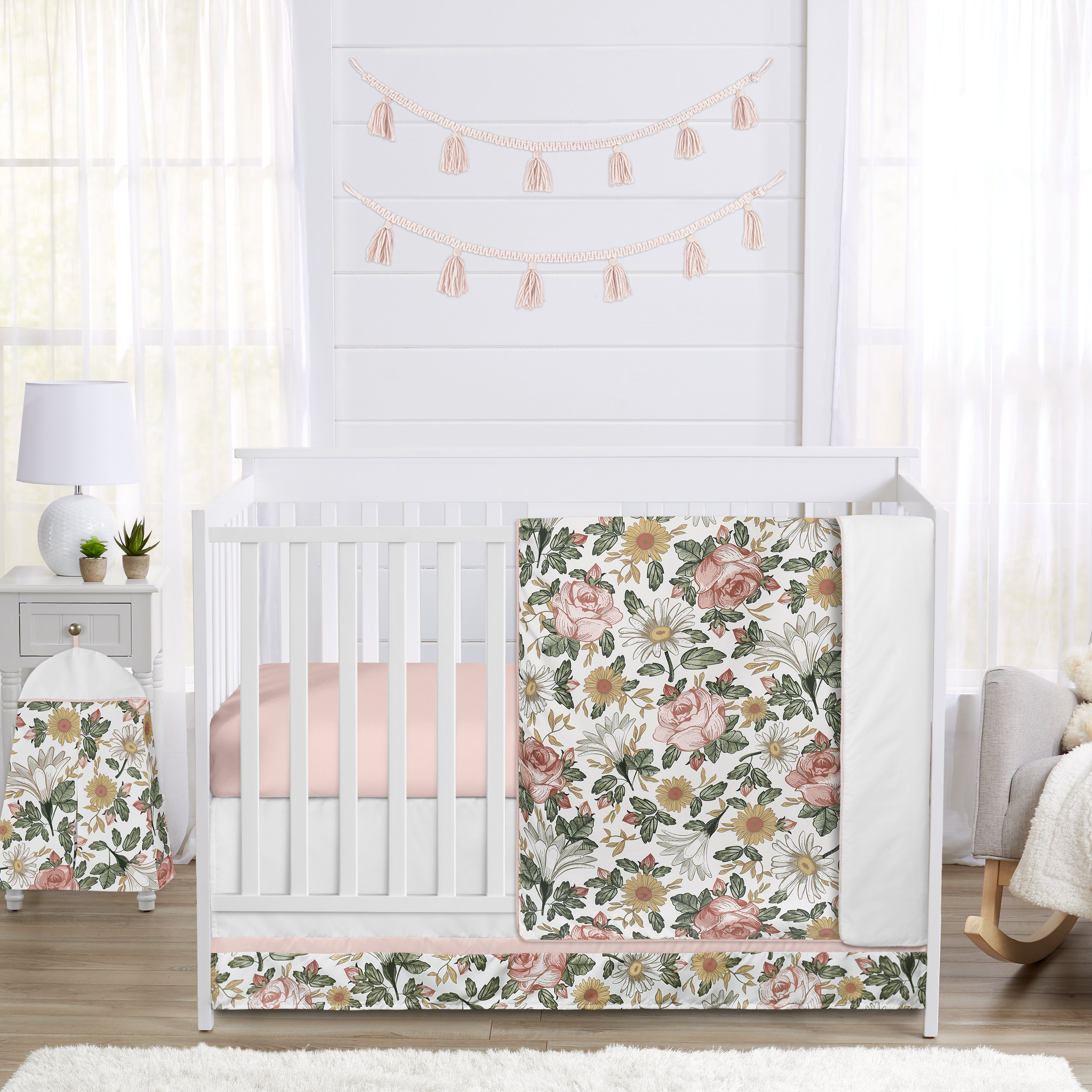 Sweet Jojo Designs Vintage Floral 4 Piece Crib Bedding Set & Reviews