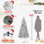 Arbre de Noël floqué avec support en métal-2107438445-2107438440