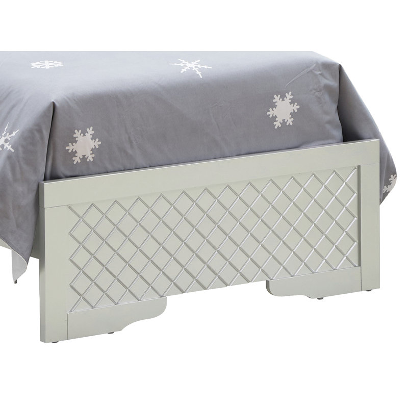 Upholstered Standard Bed, Twin, White