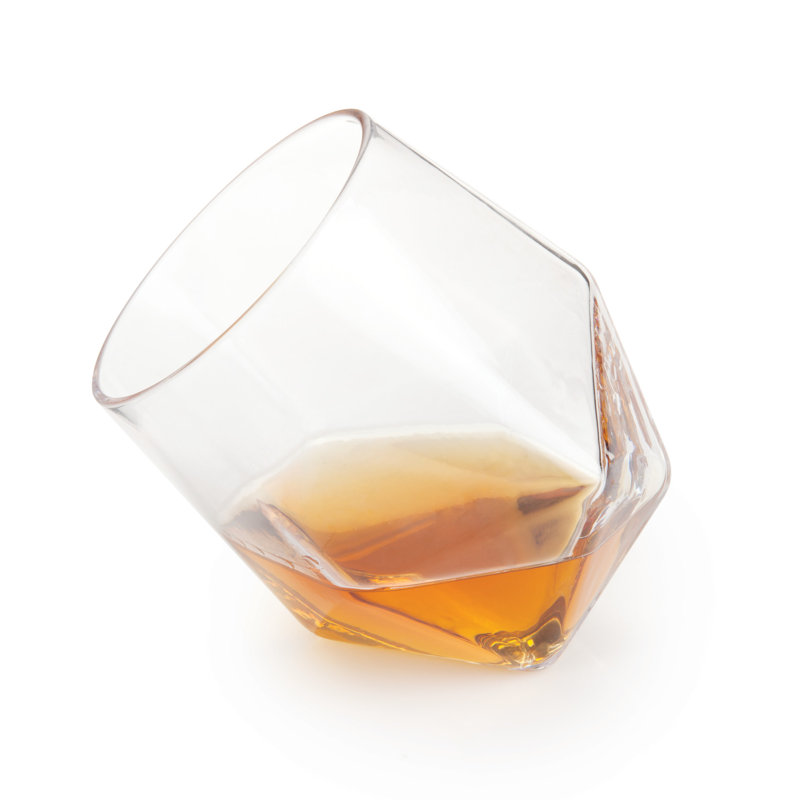 Seneca 11 oz Clear Faceted Lead-Free Crystal Lowball Tumblers Set
