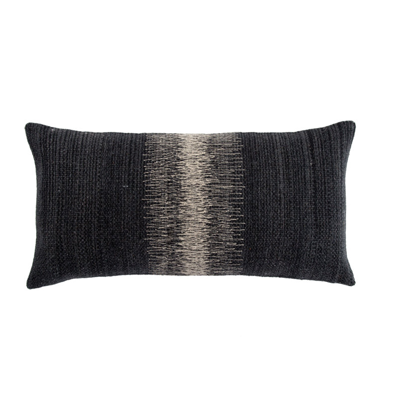 Coussin Gowan, Noir, Rembourrage 100% polyester, Rectangle H 12 po x l 24 po