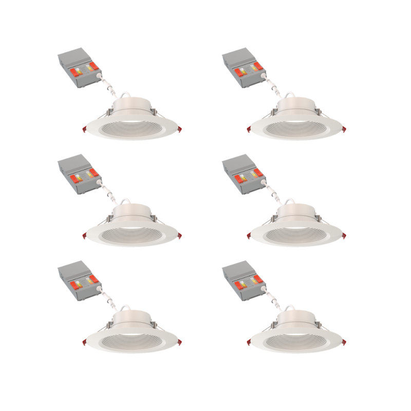 6'' Selectable Color Temperature 13 Watt Dimmable Air-Tight IC Rated LED Canless Recessed Lighting Kit