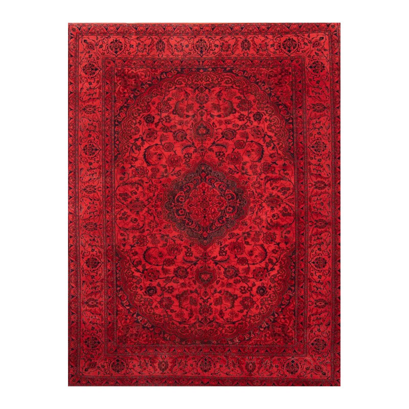 Tapis rouge lavable à la machine, Rectangle 5 pi 1 po x 7 pi 7 po