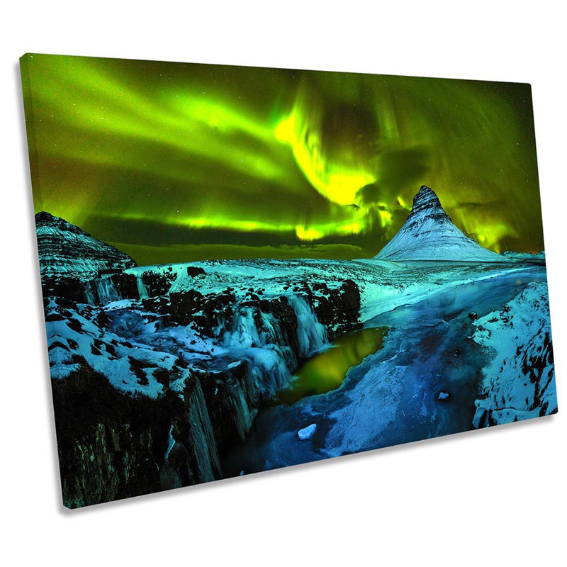 Iceland Northern Lights - Wrapped Canvas Print, 91.4cm H x 137.2cm W