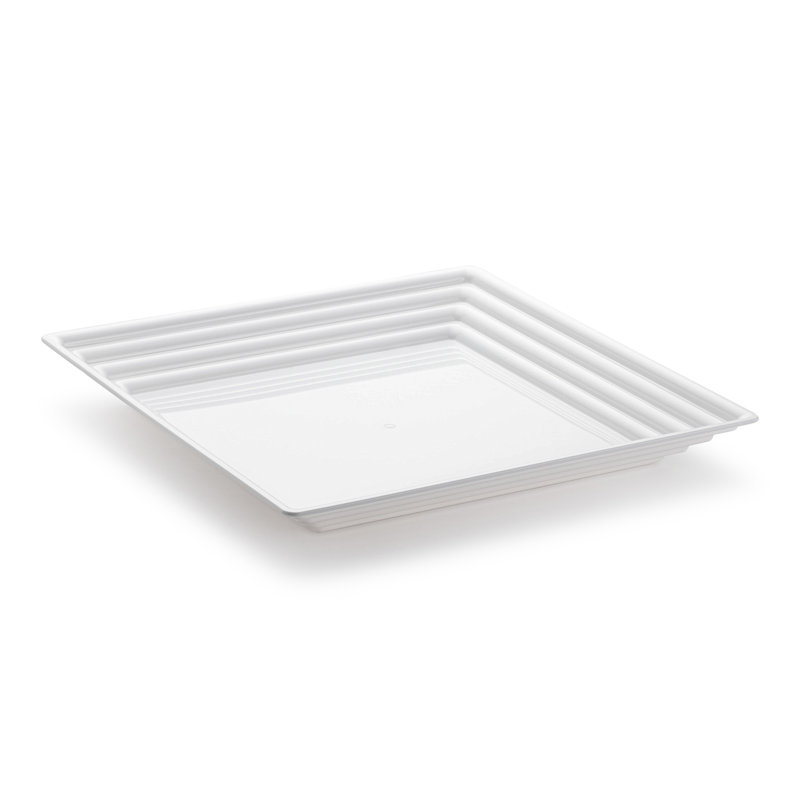 Carré blanc 12 po x 12 po avec rebords en plastique