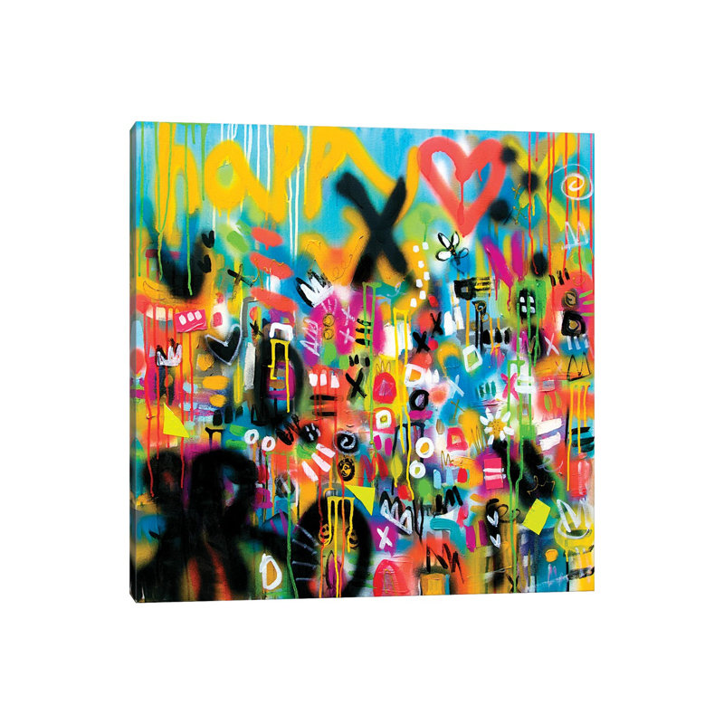 «Happy Heart», reproduction d'art murale encadrée, Toile tendue, Ne s’applique pas, H 12 po x l 12 po