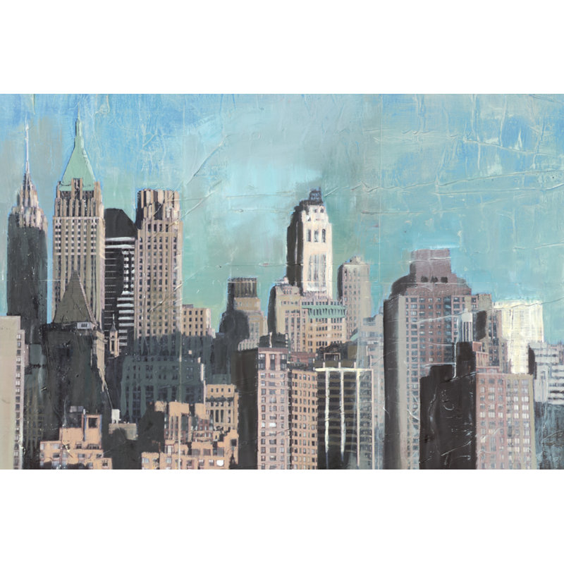 City Skyline - Wrapped Canvas Painting, 30cm H x 46cm W x 3.8cm D