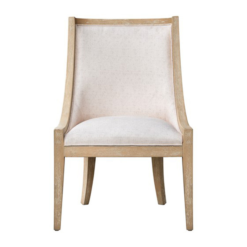 Chaise rembourrée avec garniture cloutée, Beige / Naturel