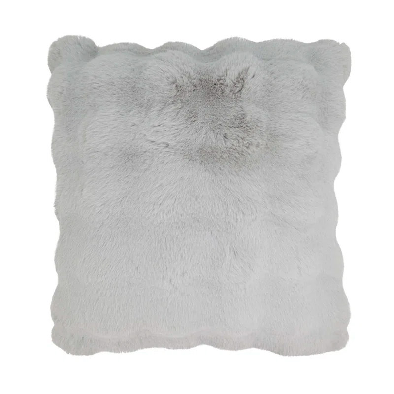 Cozy Bubble Faux Fur Pillow Cover, Gray, Down, Square 20"