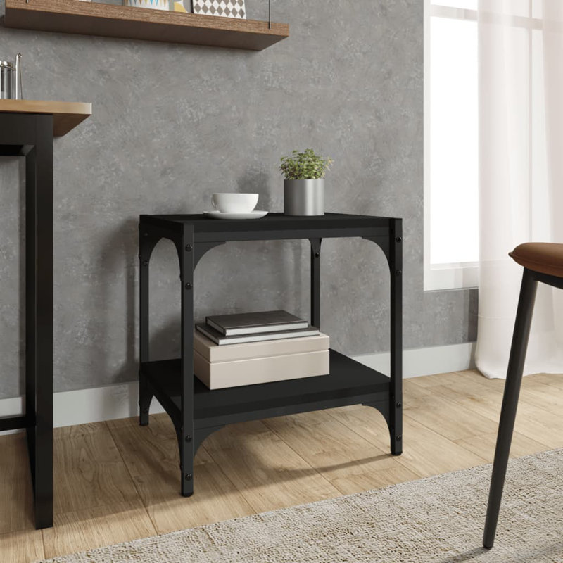 Lillehammer TV Cabinet Black 80X33x41 Cm Engineered Wood And Steel, Black, 40