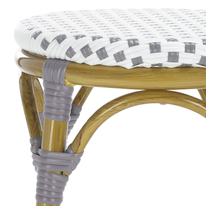 Goldmann Aluminum Outdoor Stool, Gray/White