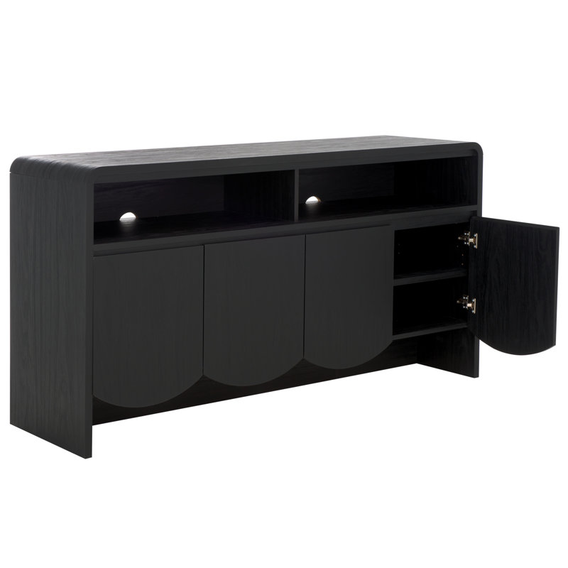 Ikeem 60.7'' W 4-Door 2-Shelf Sideboard , Black