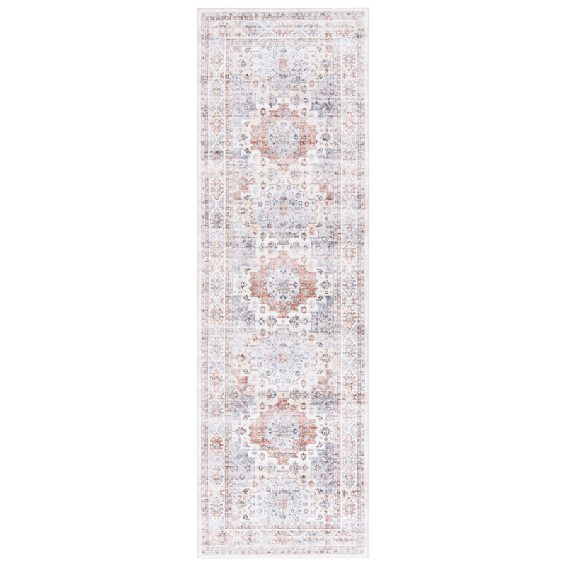 Tapis oriental en polyester tissé à la machine Abigal, Tapis de couloir 2 pi 6 po x 8 pi