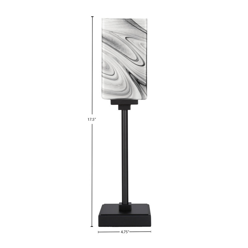 Luna Accent Lamp Shown In Finish With 3.5" Glass, Black/White, Black, Black