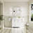 Freestanding 36" W x 35" H Solid Wood Bathroom Vanity With Carrara White Cultured Marble Countertop And Ceramic Single Sink,White-247121475-247121477