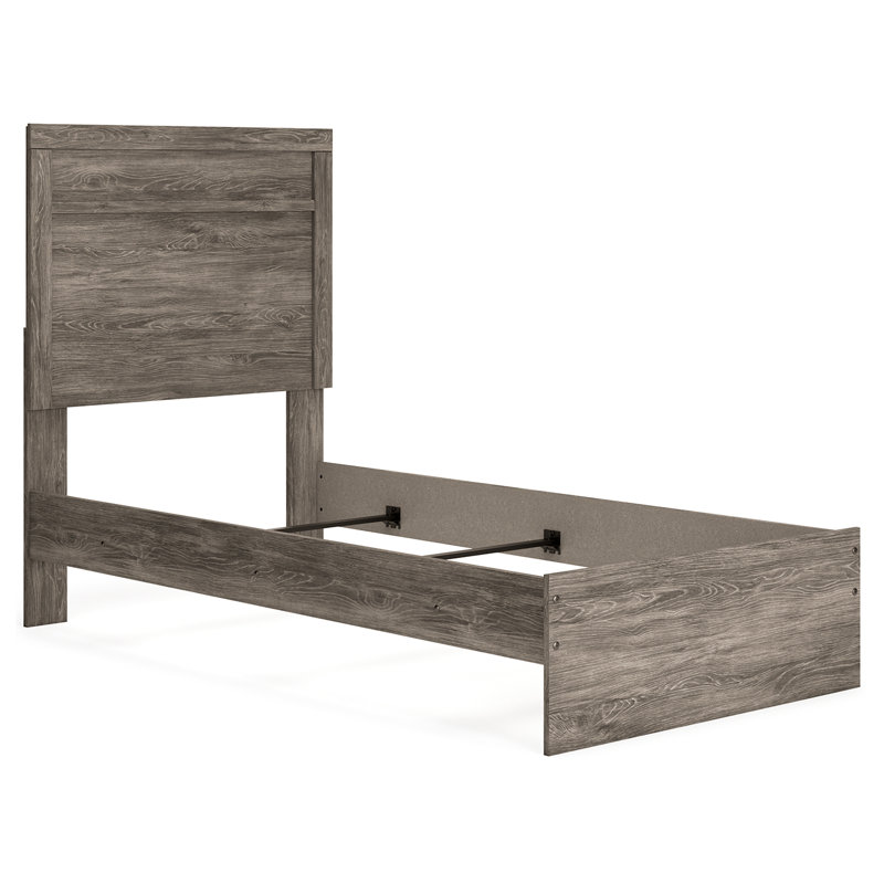 Ralinksi Twin Panel Bed, Brun; gris
