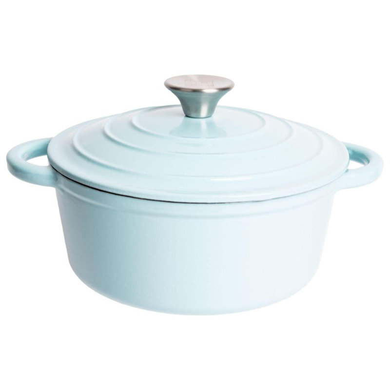 Cocotte ronde en fonte émaillée Lexi Home, 2,8 pte, Bleu clair