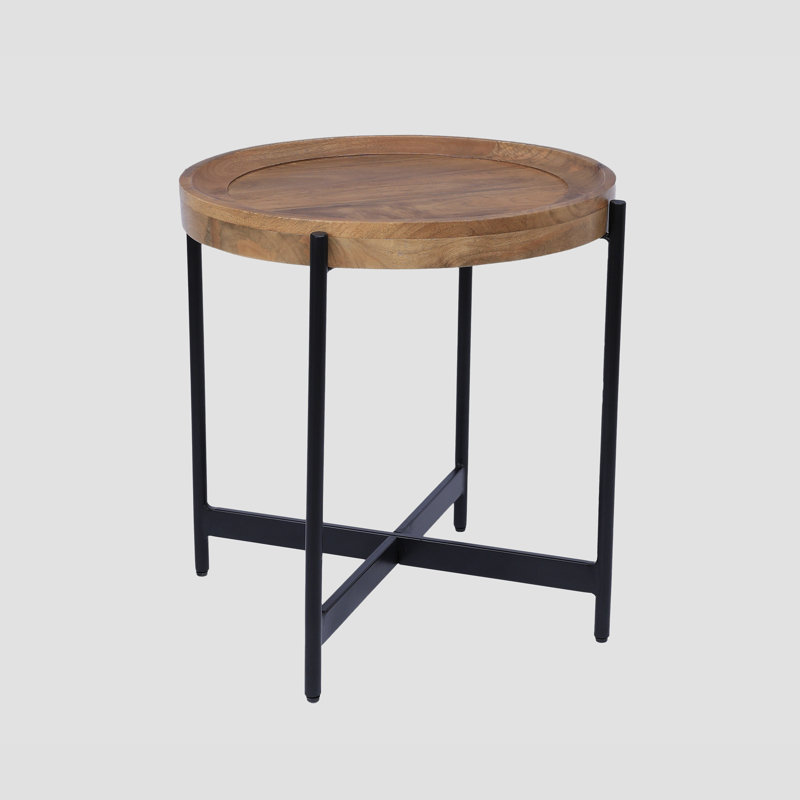 Table de bout en bois massif Beadnell, Naturel
