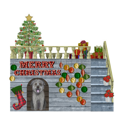 Christmas Des Christmas Kennel Bauble by Fab Funky - Wrapped Canvas Print