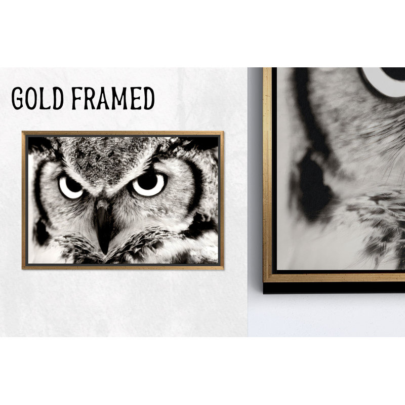 Impression sur toile sophistiquée en verre trempé noir et blanc, 1P GoldFramedCanves
