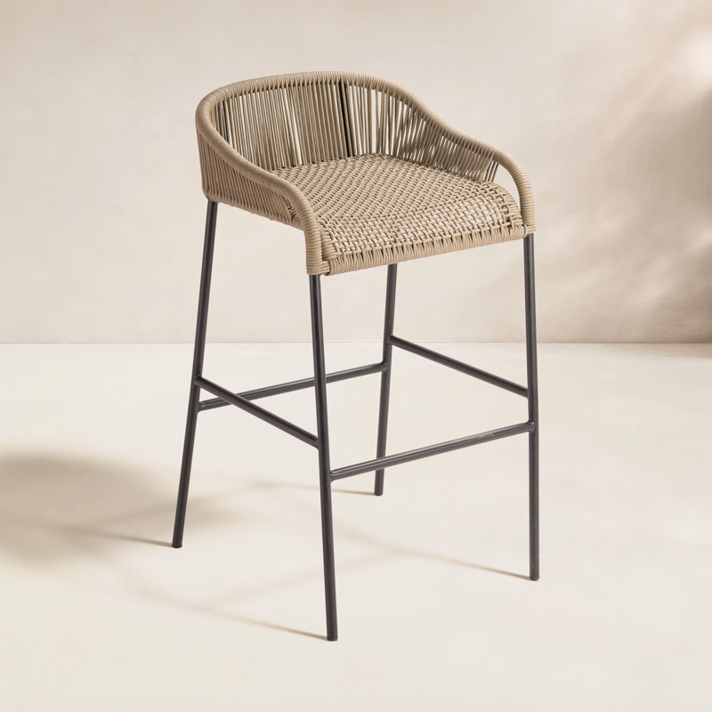 Belmont Powder Coated Aluminum Stool, Taupe, 28" H