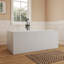 Fslefay 63'' Terrazzo Freestanding Solid Surface Concrete Soaking Bathtub