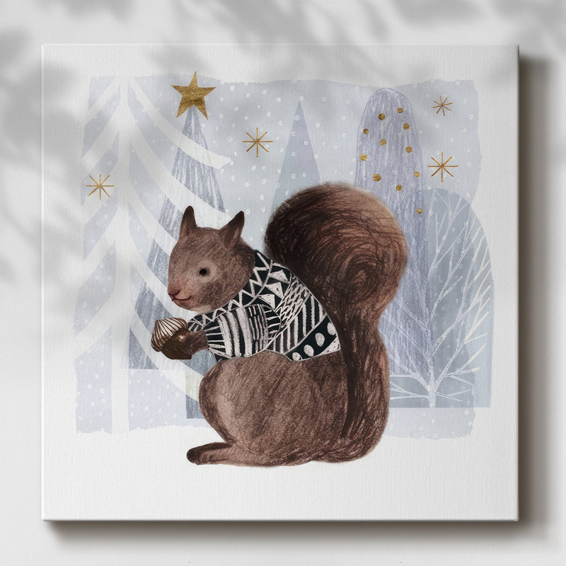 Cozy Woodland Animal II, reproduction sur toile, H 10 po x l 10 po x P 1,5 po