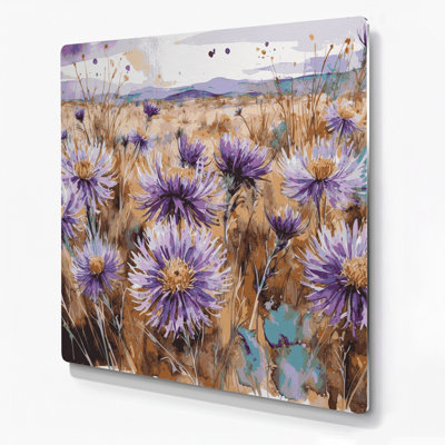 «Southwestern Plants Mojave Aster 169», art mural en métal brun