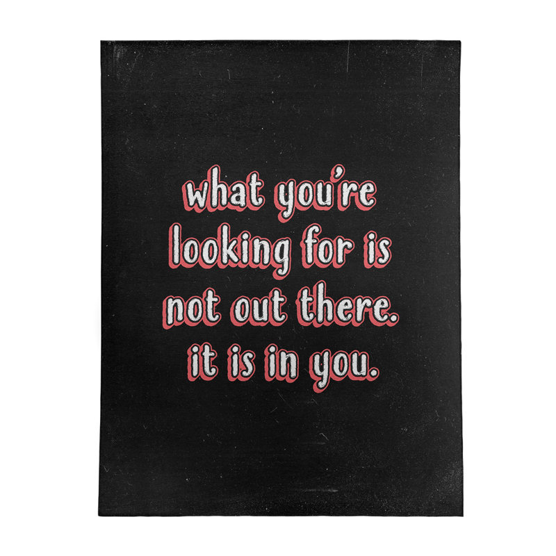 Quotes Self Confidence Inspirational Quote Chalkboard Style Poly Chenille Rug, Rectangle 8' x 10'