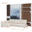 Lit escamotable avec armoire de rangement, tablettes ouvertes et port USB, grand canapé à l'avant, panneau imprimé paysage de montagne, lit mural peu encombrant pour chambre à coucher, chambre d'amis et appartement-2022634923