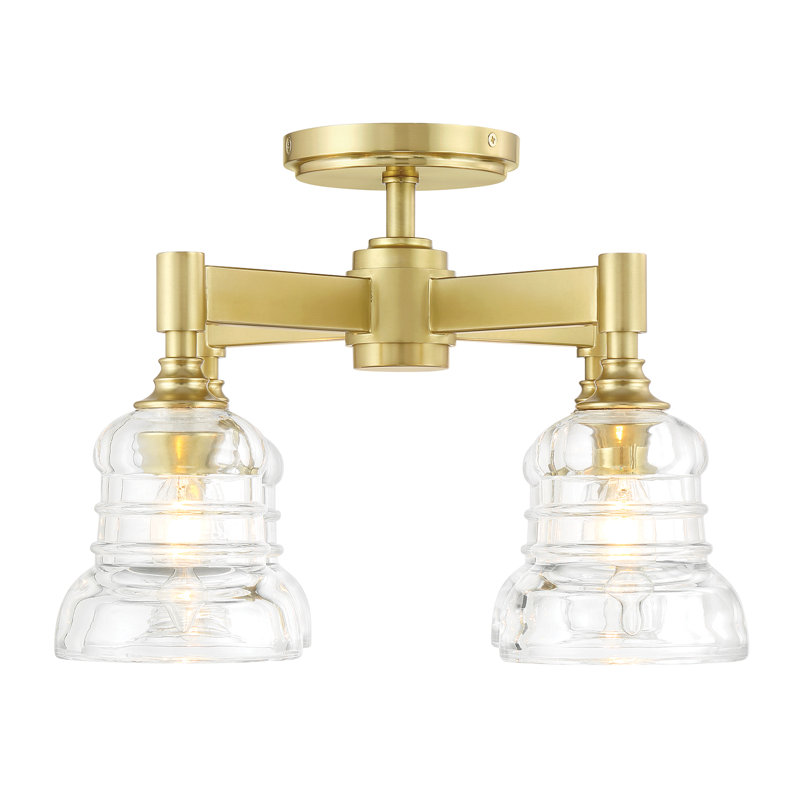 Kiaan 4 Light Aged Brass Semi Flush Mount, Gold