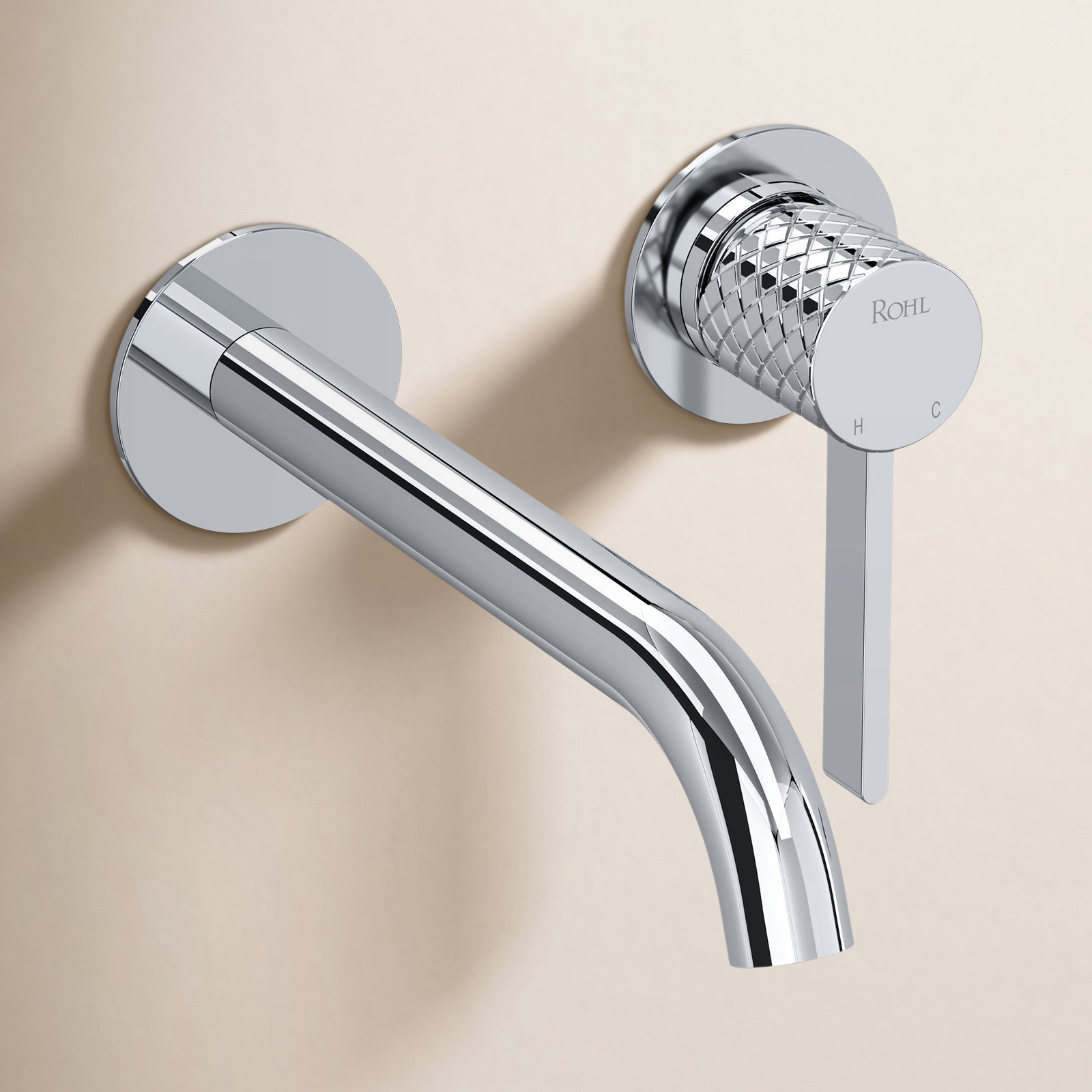 Tenerife Wall Mount Single Handle Lavatory Faucet Trim, Polished Chrome