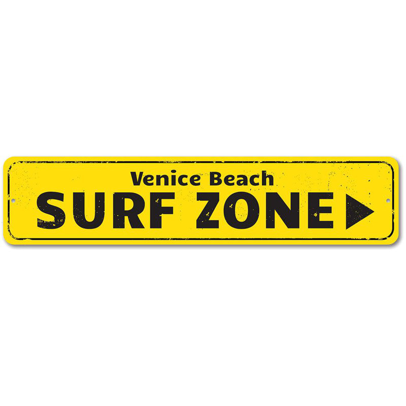 Panneau en aluminium Surf Zone, H 4 po x l 18 po x P 0,04 po