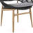 Outdoor Wicker Papasan Style Dining Chair with Teak Legs and Dark Faux Rattan, Set of 2, Weather-Resistant and Comfortable
