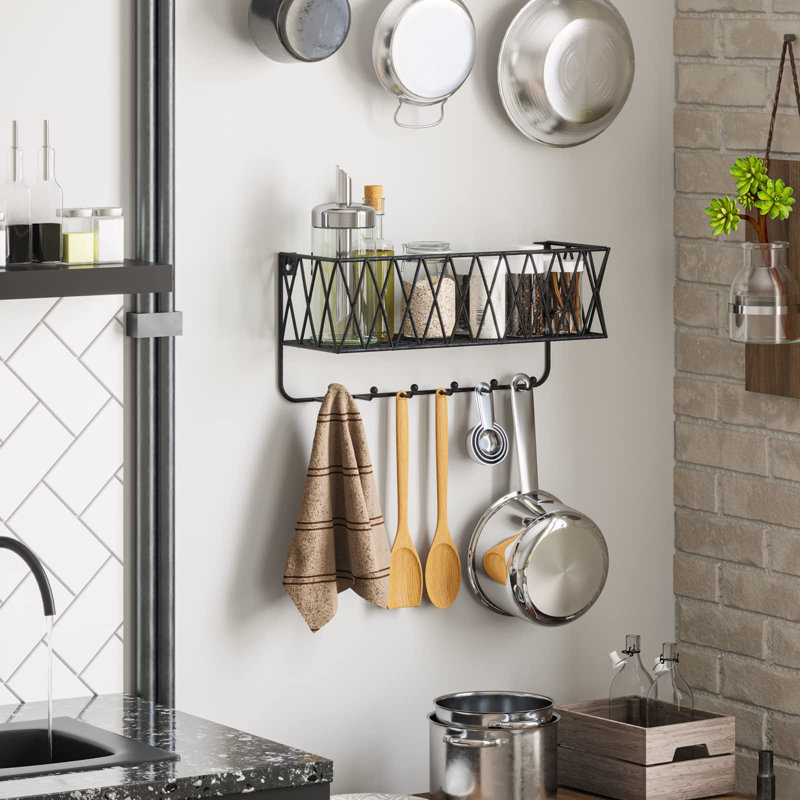 Entryway Mail Holder with Key Hooks