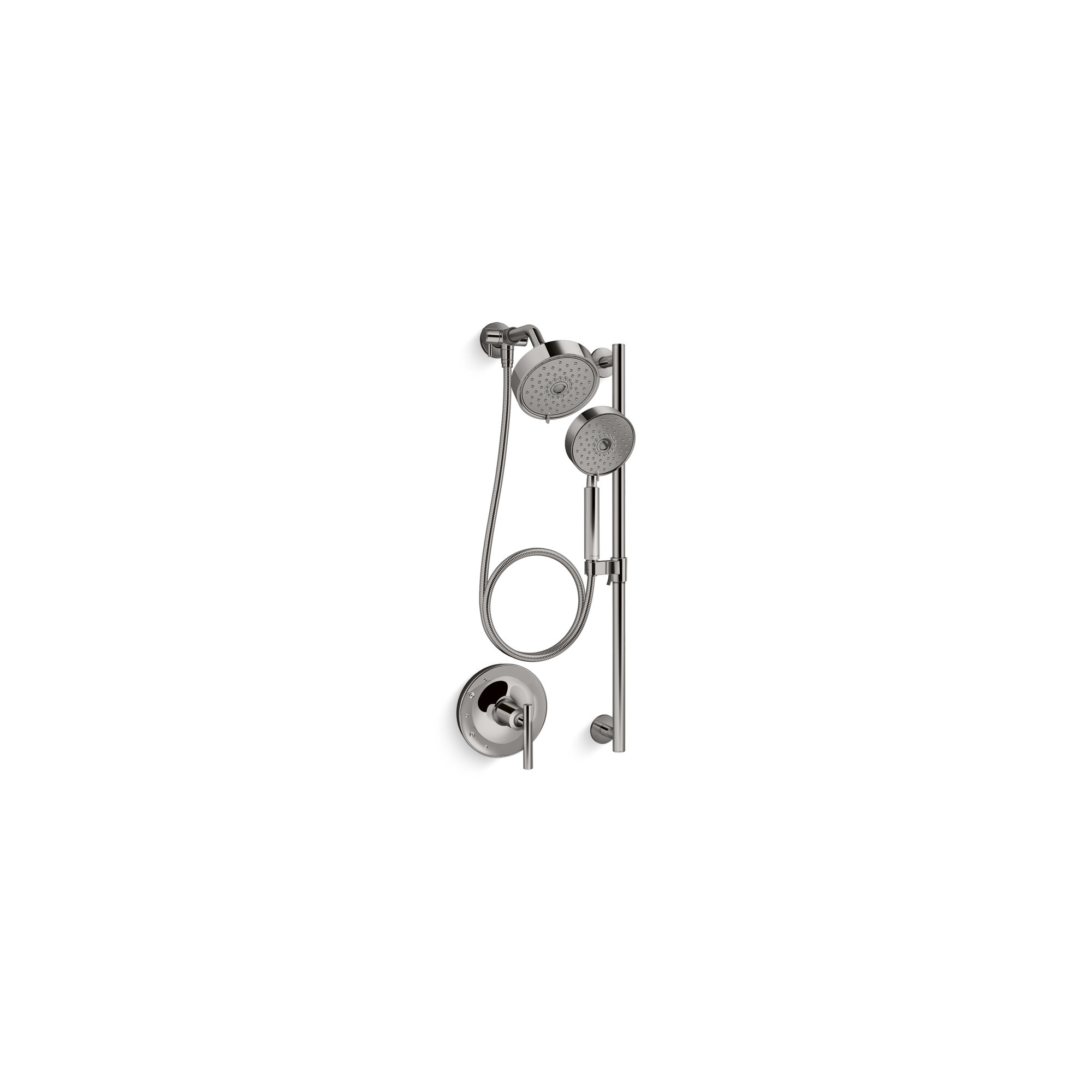 Kohler Purist Performance Showering Kit, 1.75 GPM Multifunction Showerhead and Handshower Package, Three Spray Settings