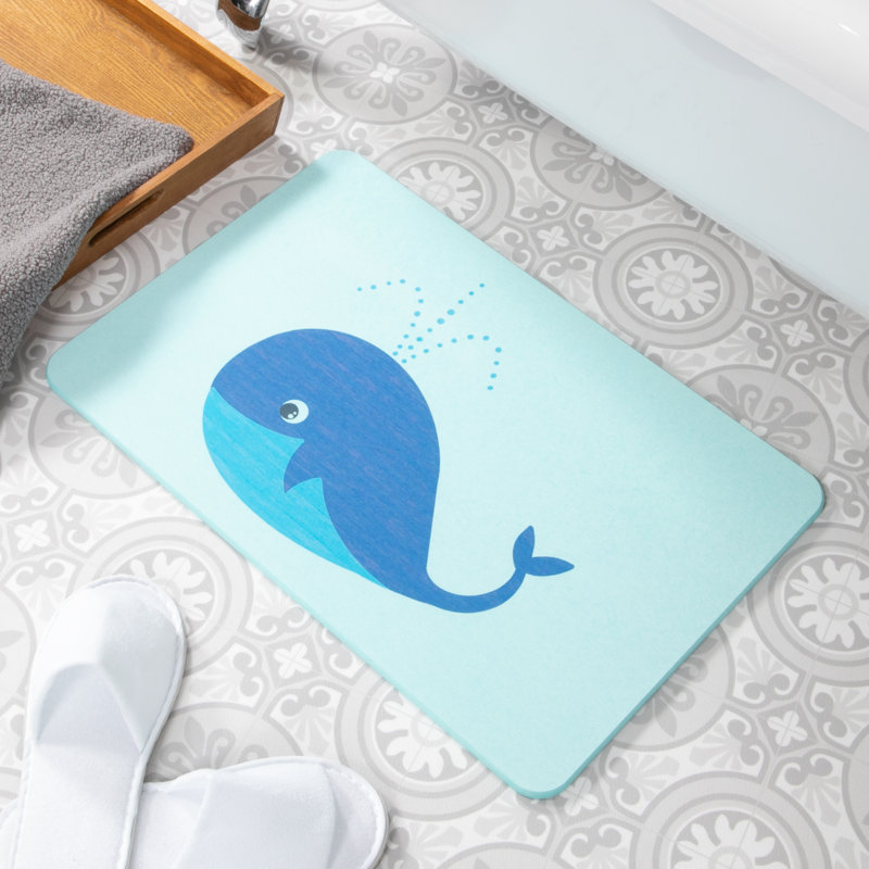 Non-Slip Bath Mat, Aqua Blue