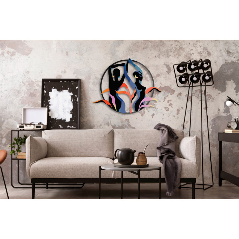 Décoration murale en métal Dancer Girls, H 21 po x l 26 po x P 0,5 po