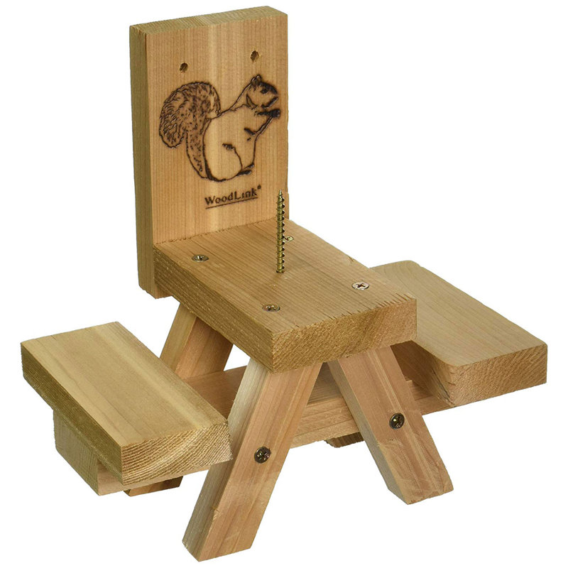 Wood Hanging Squirrel Feeder