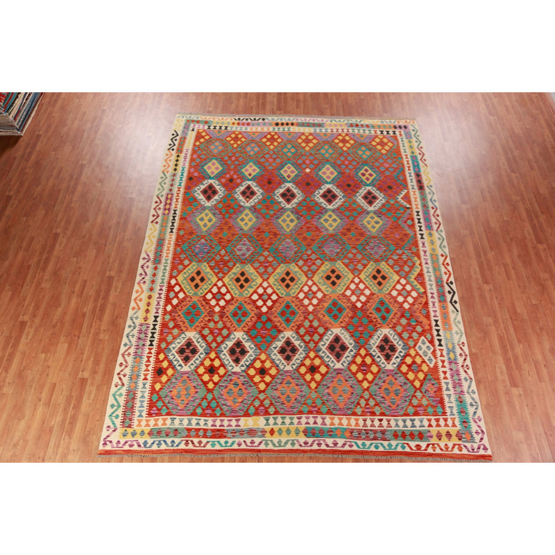 Reversible Wool Kilim Oriental Area Rug 10x13
