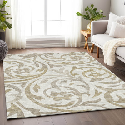 Premium Machine Washable Prisco Ivory Rug