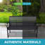 45,7 po Banc de patio en acier noir et WPC