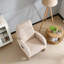 Chaise berçante moderne avec pieds en bois massif-1129424347
