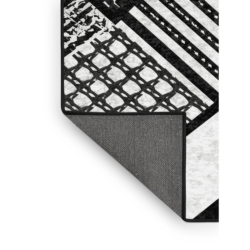 Tapis à motif géométrique doux et moelleux à motif de bâtons Elina, 6 X 9
