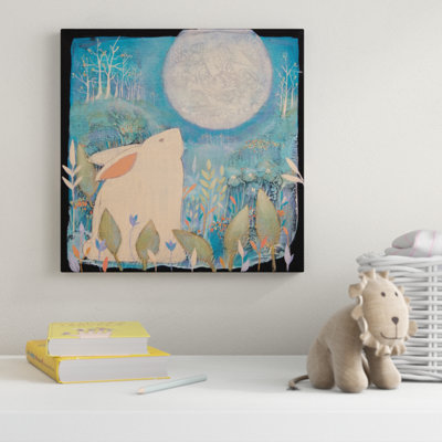 « lapin et lune », art sur toile