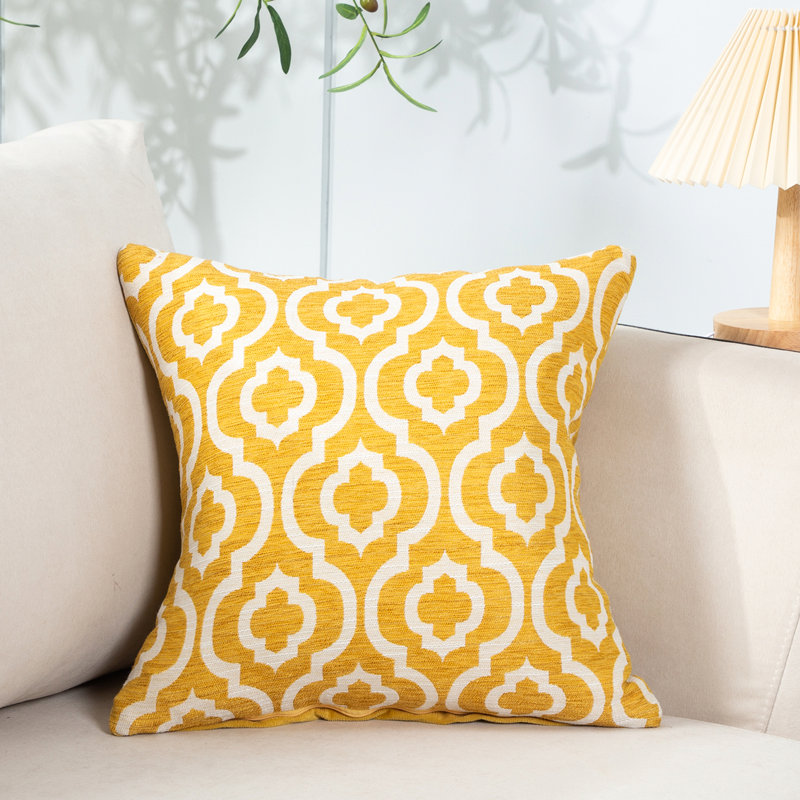Housse de coussin jacquard, Moutarde