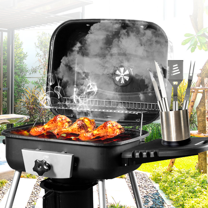 Cheer Collection Stainless Steel Non-Stick Dishwasher Safe Grilling Tool Set