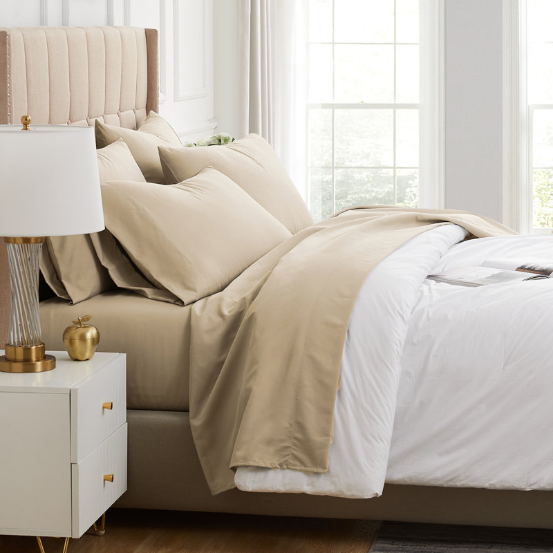 Southshore Fine Linens Vilano Springs Extra Deep Pocket 4-Piece Sheet Set, Ultra Soft Double-Brushed 110 GSM Microfiber Bedding, 21-Inch Deep Pocket, 2 Pillowcases, Twin XL, Soft Sand